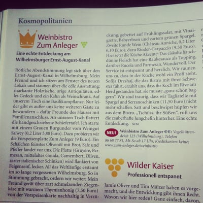 Menu photo 2 Weinbistro Zum Anleger Hamburg, HH