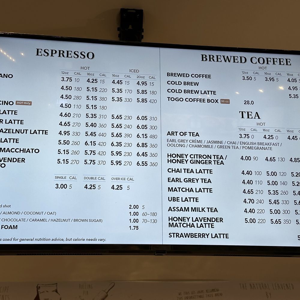 Tous Les Jours - Drink Menu - Bakeries Near Me - Seattle, Washington Tous Les Jours - Drink Menu - Bakeries Near Me - Seattle, Washington