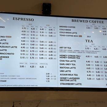 Tous Les Jours - Drink Menu - Bakeries Near Me - Seattle, Washington