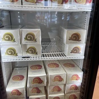 Paris Baguette - Swirl cakes in the mini fridge by the cash register - Bakeries Near Me - Houston, Texas