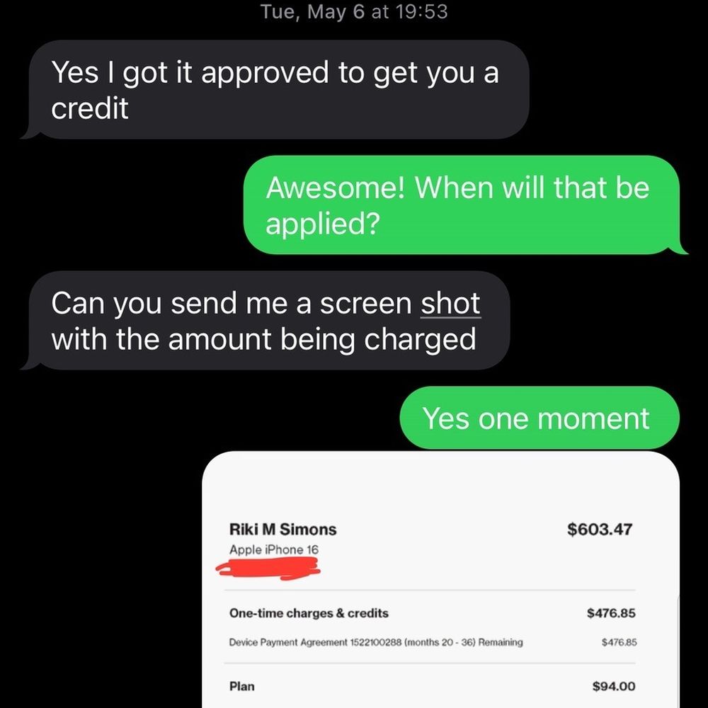 Verizon - Screenshot of messages between store manager and customer - Mobile Phones Near Me - Galt, California Verizon - Screenshot of messages between store manager and customer - Mobile Phones Near Me - Galt, California