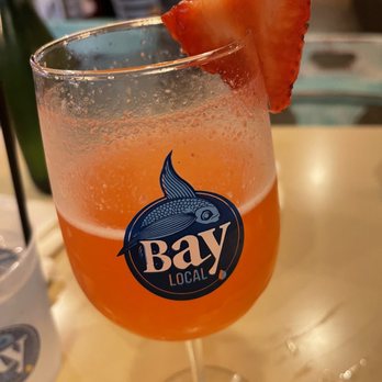 Bay Local Eatery - Strawberry cold pressed mimosa! - New American Near Me - Virginia Beach, Virginia Bay Local Eatery - Strawberry cold pressed mimosa! - New American Near Me - Virginia Beach, Virginia