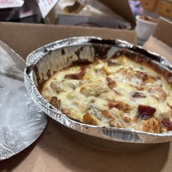 Domino’s Pizza - Sad pasta bowl, first time we received it looking so badly.