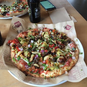 MOD Pizza - Pesto drizzle on a veggie pizza - Pizza Near Me - Rocklin, California MOD Pizza - Pesto drizzle on a veggie pizza - Pizza Near Me - Rocklin, California