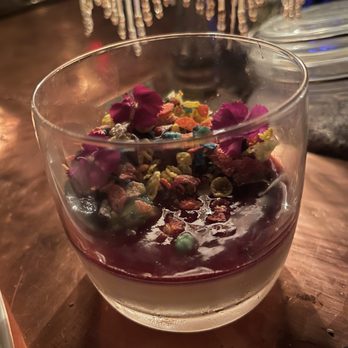 The Blind Rabbit - Frutti Pebbles Panna Cotta - Cocktail Bars Near Me - Anaheim, California The Blind Rabbit - Frutti Pebbles Panna Cotta - Cocktail Bars Near Me - Anaheim, California
