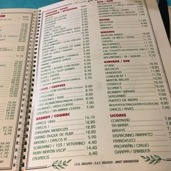 Chiringuito El Laurel - Drinks menu
