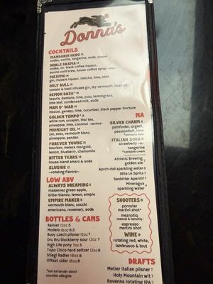 Menu photo 1 Donna’s Seattle, WA