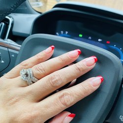Polish Mii Nail Salon - Coffin red French tip
