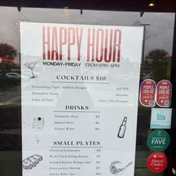 Happy Hour specials menu Happy Hour specials menu