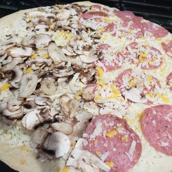 Papa Murphy's - Pizza at home unwrapped, large half salami, half mushroom