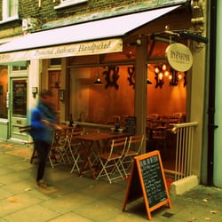 On a small pedestrian street