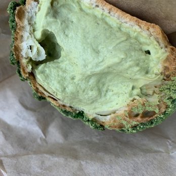 Bibble & Sip - Inside of the matcha creme puff. JAWNT CRACK - Coffee & Tea Near Me - New York, New York