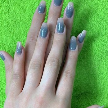 Bella Nails - Gray and peach ombre nails by Ly - Nail Salons Near Me - Centreville, Virginia Bella Nails - Gray and peach ombre nails by Ly - Nail Salons Near Me - Centreville, Virginia