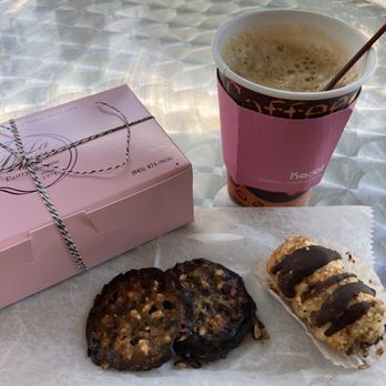 La Deliziosa - Chocolate Florentines and an Italian custard filled delight drizzled with chocolate. Fresh Nespresso coffee - Bakeries Near Me - Poughkeepsie, New York