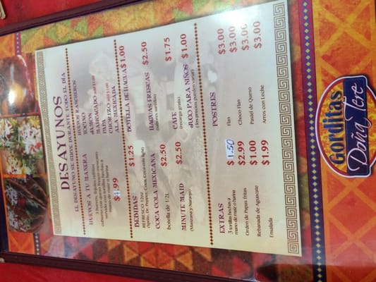 Menu photo 2 Gorditas Doña Tota McAllen, TX