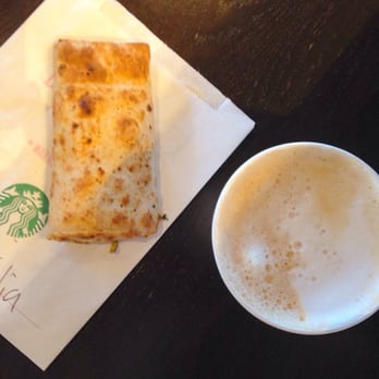 Starbucks - Spinach Feta Wrap with non fat latte-makes a great breakfast. - Coffee & Tea Near Me - San Mateo, California Starbucks - Spinach Feta Wrap with non fat latte-makes a great breakfast. - Coffee & Tea Near Me - San Mateo, California