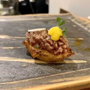 Ddobar - Korean Beef Tartare, Cured Egg Yolk w/ Daikon - Bars Near Me - New York, New York Ddobar - Korean Beef Tartare, Cured Egg Yolk w/ Daikon - Bars Near Me - New York, New York