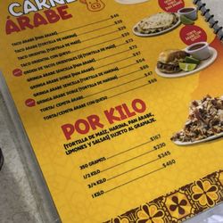 El Sultán - Menu