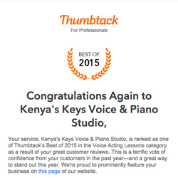 Kenya's Keys Voice & Piano Studio - Voted Best Studio of 2015 on Thumbtack.com
