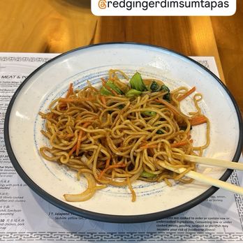 Red Ginger Dimsum And Tapas - Veggie Lo Mein - Dim Sum Near Me - Asheville, North Carolina Red Ginger Dimsum And Tapas - Veggie Lo Mein - Dim Sum Near Me - Asheville, North Carolina