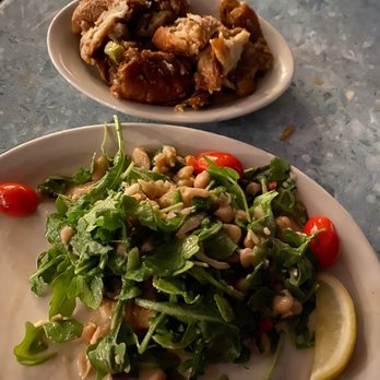 Coconuts - There's delicious fish underneath the greens. Had a side of stuffing. Just like thanksgiving. - Seafood Near Me - Fort Lauderdale, Florida Coconuts - There's delicious fish underneath the greens. Had a side of stuffing. Just like thanksgiving. - Seafood Near Me - Fort Lauderdale, Florida