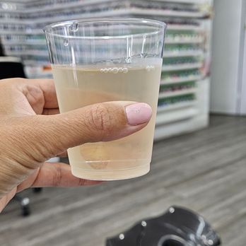 Angeliz Nails & Spa - Free drink offered. I got white wine - Nail Salons Near Me - Solana Beach, California