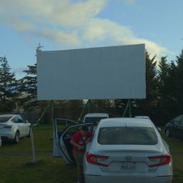 Waiting on showtime at the drive in  Wonder Woman.   After Tom and Jerry