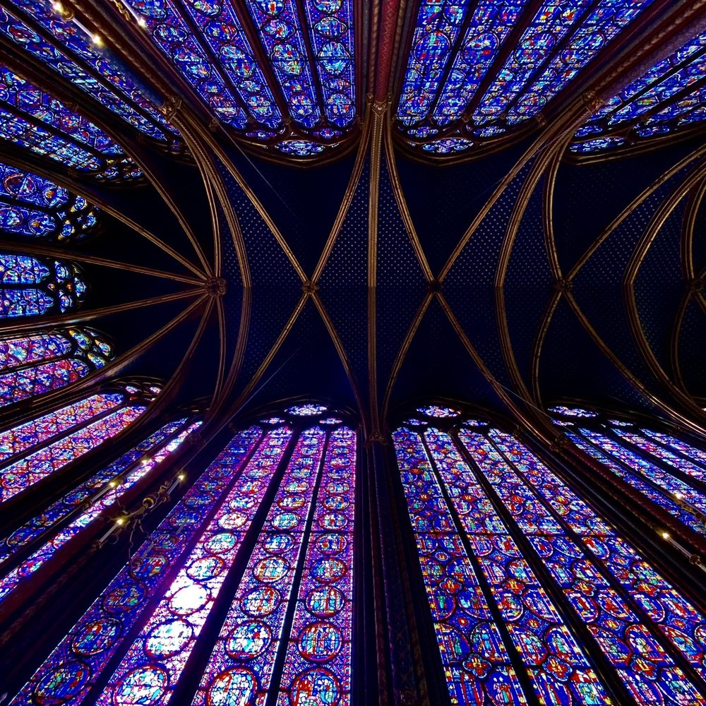 Sainte-Chapelle - Looking up at the ceiling - Churches Near Me - Paris, 75