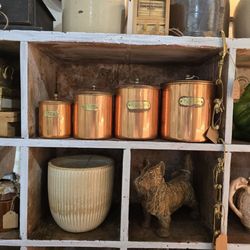 City Antiques & Interior Arts - Vintage copper! Scotty cast iron.Gorgeous green frog vase!