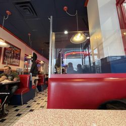From one of the booths near the front window looking into the restaurant. March 2025