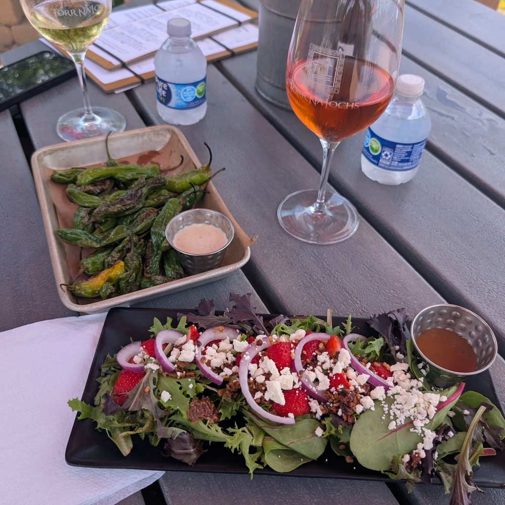 Torr Na Lochs - Shishito peppers and strawberry salad. - Wineries Near Me - Burnet, Texas Torr Na Lochs - Shishito peppers and strawberry salad. - Wineries Near Me - Burnet, Texas