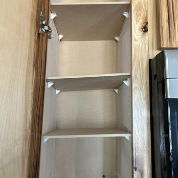 Husky Timber Woodworking - Shelf bracket holes not level - Carpenters Near Me - Green Bay, Wisconsin