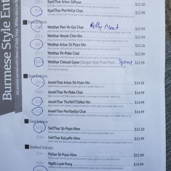 Pa Lian - New menu as of my visit - June 2020 (page 5) - Burmese Near Me - Wheaton, Illinois