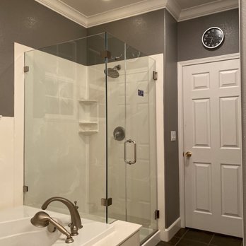 Integrity Shower Doors & Custom Glass - New frameless glass--looks like a remodeled bathroom! - Door Sales/Installation Near Me