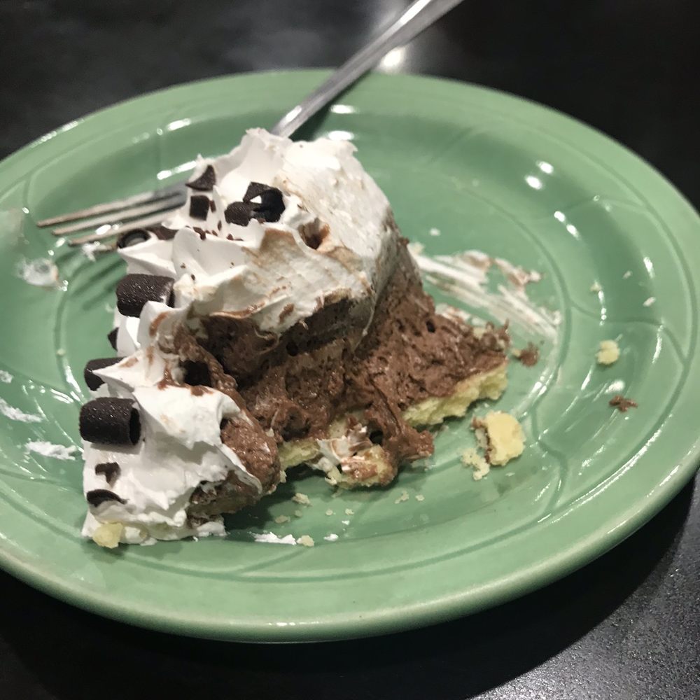 Lucci’s Cafe - Chocolate pudding pie. I didn't get a picture until it was half eaten - Desserts Near Me - Fort Scott, Kansas