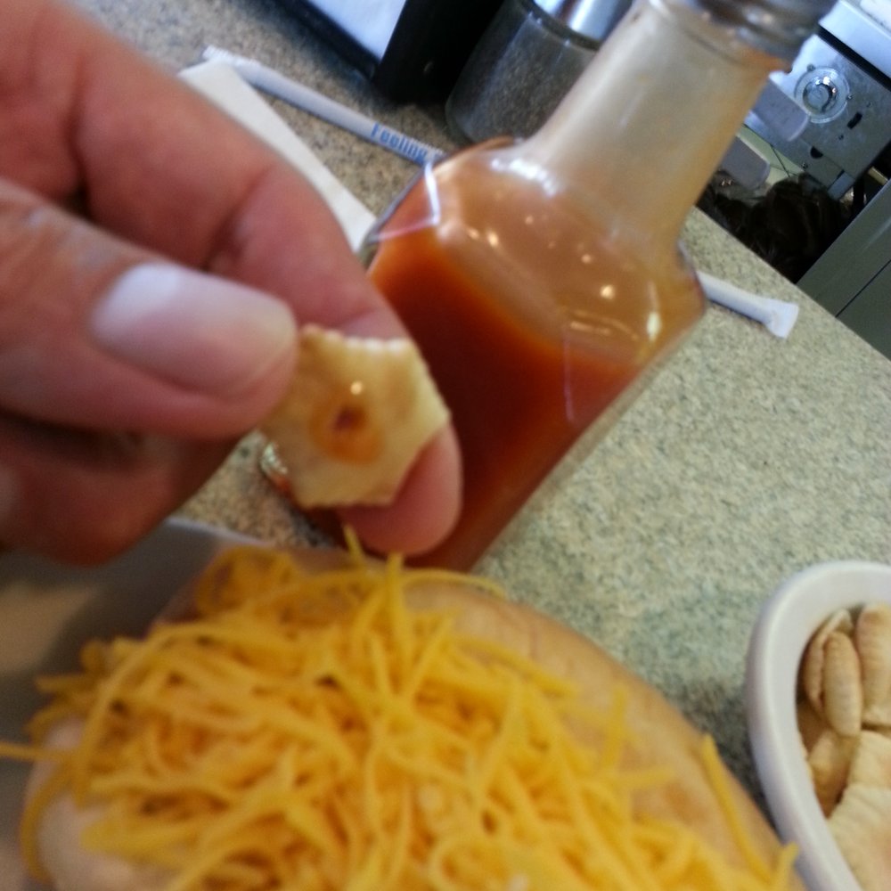 Skyline Chili - Poke a hole in your oyster crackers and fill them up... Cracker Bombs. - Fast Food Near Me - Cincinnati, Ohio Skyline Chili - Poke a hole in your oyster crackers and fill them up... Cracker Bombs. - Fast Food Near Me - Cincinnati, Ohio