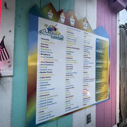 the menu for the ice cream parlor