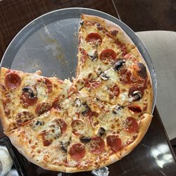 The pizza is awesome. In particular the crust is great.