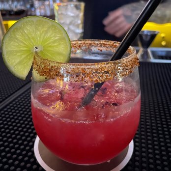 The Thirsty Merchant - Mezcal margarita with tajin rim - New American Near Me - Valley Village, California The Thirsty Merchant - Mezcal margarita with tajin rim - New American Near Me - Valley Village, California
