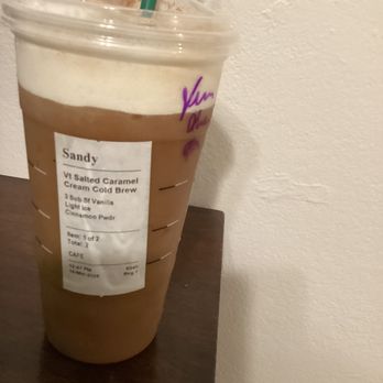 Starbucks - Venti Salted Caramel cream cold brew with dash of cinnamon powder - Coffee & Tea Near Me - Pico Rivera, California