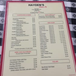 Hayden's - Menu