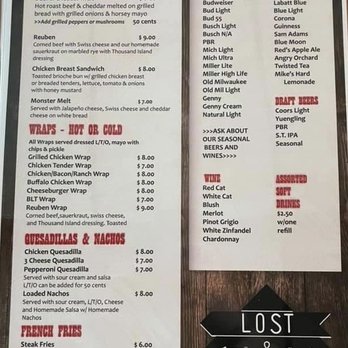 Lost and Found Inn - Menu 9/1/2021 part 2 - Bars Near Me - Tyrone, New York