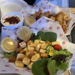 Croutons were stale and clam chowder was too salty Croutons were stale and clam chowder was too salty