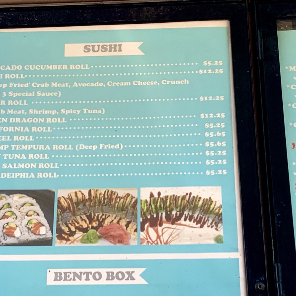 Sushi Menu Sushi Menu