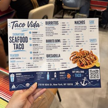 Taco Vida - Menu - Tacos Near Me - New York, New York