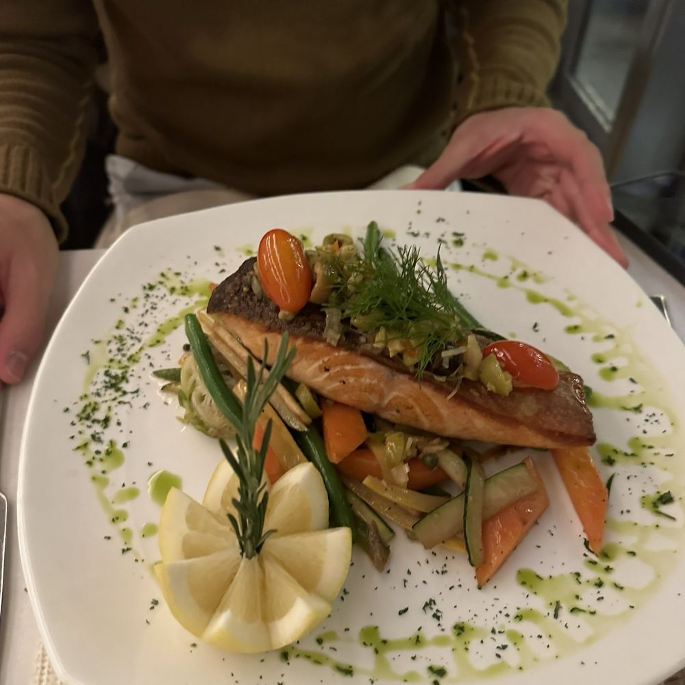 White Olive - salmon - Mediterranean Near Me - New York, New York White Olive - salmon - Mediterranean Near Me - New York, New York