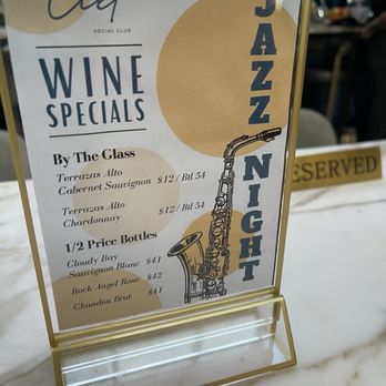 Ciel Downtown - Jazz night menu - Tapas/Small Plates Near Me - Washington, DC, District of Columbia