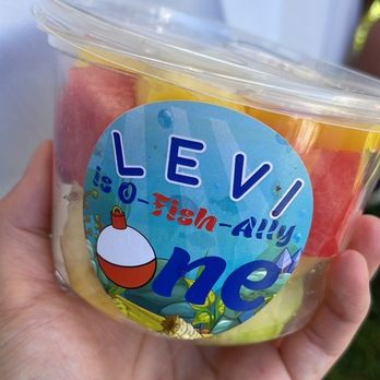 Antojitos Favoritos - Customized stickers were placed on each fruit cup for my son's 1st birthday! - Caterers Near Me Antojitos Favoritos - Customized stickers were placed on each fruit cup for my son's 1st birthday! - Caterers Near Me