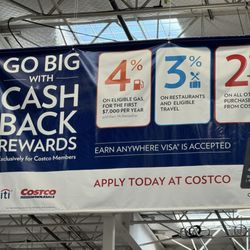 Costco Wholesale - 4% on gas on first $7,000 of each year, then 1% after.