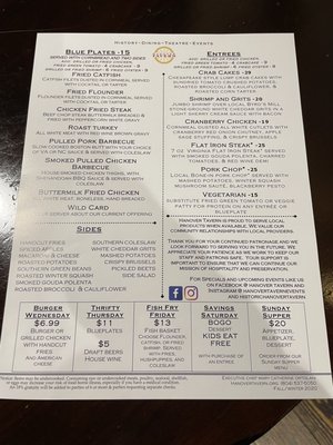 Menu photo 6 Hanover Tavern Hanover, VA